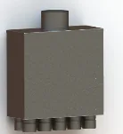 Razdelilna komora inox z desetimi priključki Ø75 mm