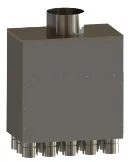 Razdelilna komora inox s petnajstimi priključki Ø75 mm