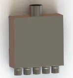 Razdelilna komora inox s petimi priključki Ø75 mm